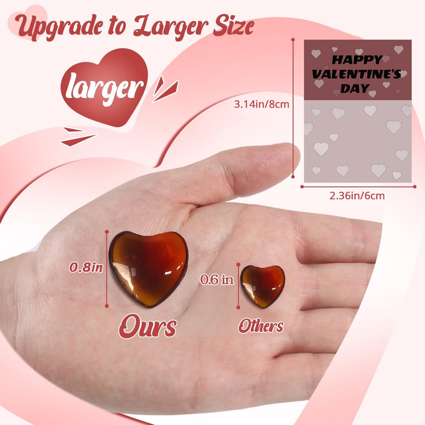 Valentine's Day Gem Gifts for Kids&Adults – 24 Pack Prefilled Cards with Heart-Shaped Gemstones
