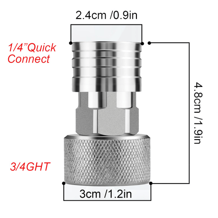 Garden Hose to Mini Power Washer Adapter-3/4" GHT to 1/4"