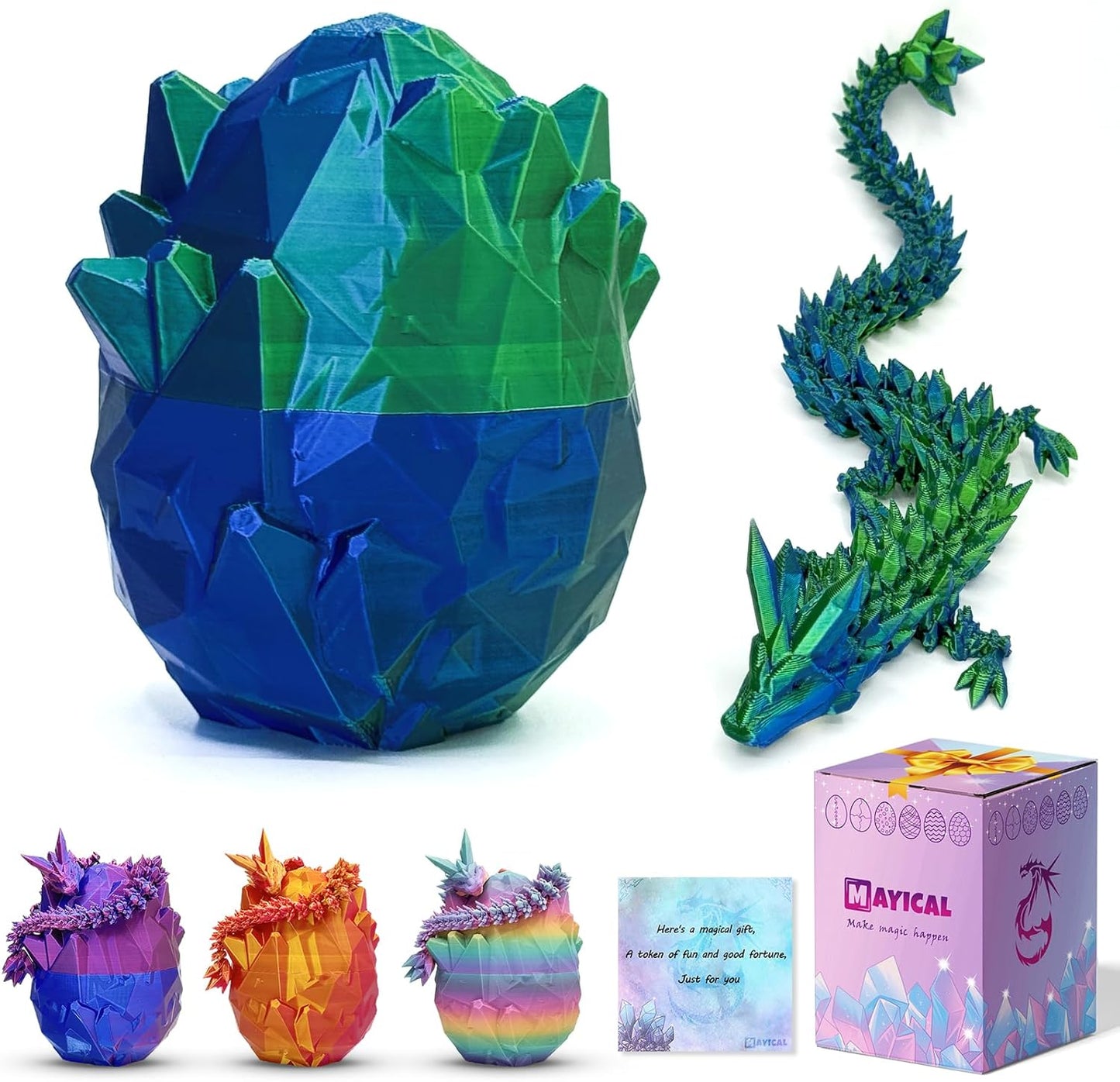 3D Printed Dragon Egg, Easter Eggs Mythical Dragon Eggs with Dragon Inside