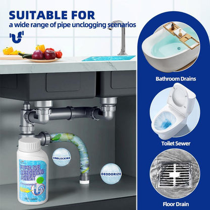 🚿Pipeline Dredging Agent – Powerful 320ml Drain Cleaner for Kitchen & Bathroom Pipes 🚿