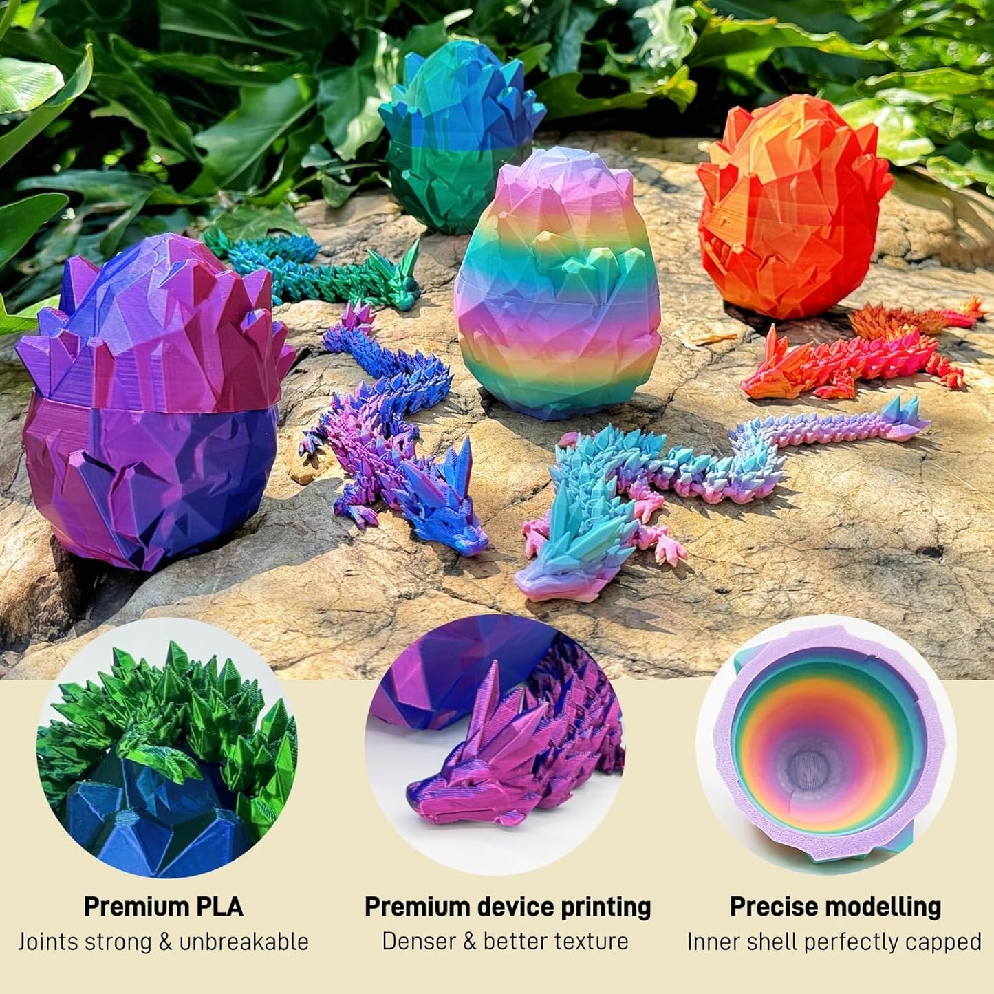 3D Printed Dragon Egg, Easter Eggs Mythical Dragon Eggs with Dragon Inside