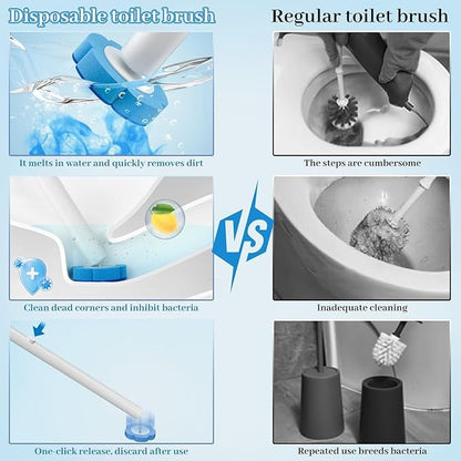 Toilet Scrubber Kit with Self-Cleaning Disposable Pads – No Pre-Rinse, No Mess, No Odor, Simplifies Bathroom Hygiene