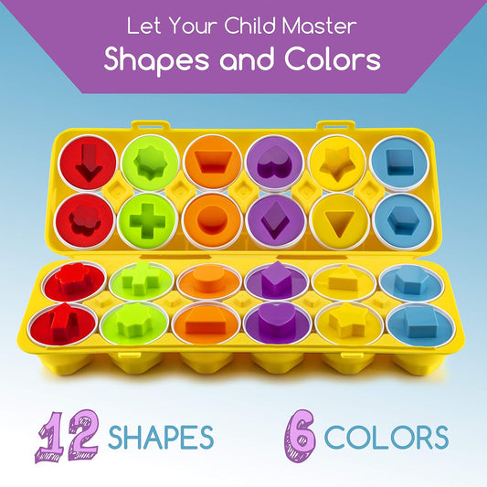 🔥Last Day Sale 49% OFF🔥12-Piece Color & Shape Sorting Egg Toy Set