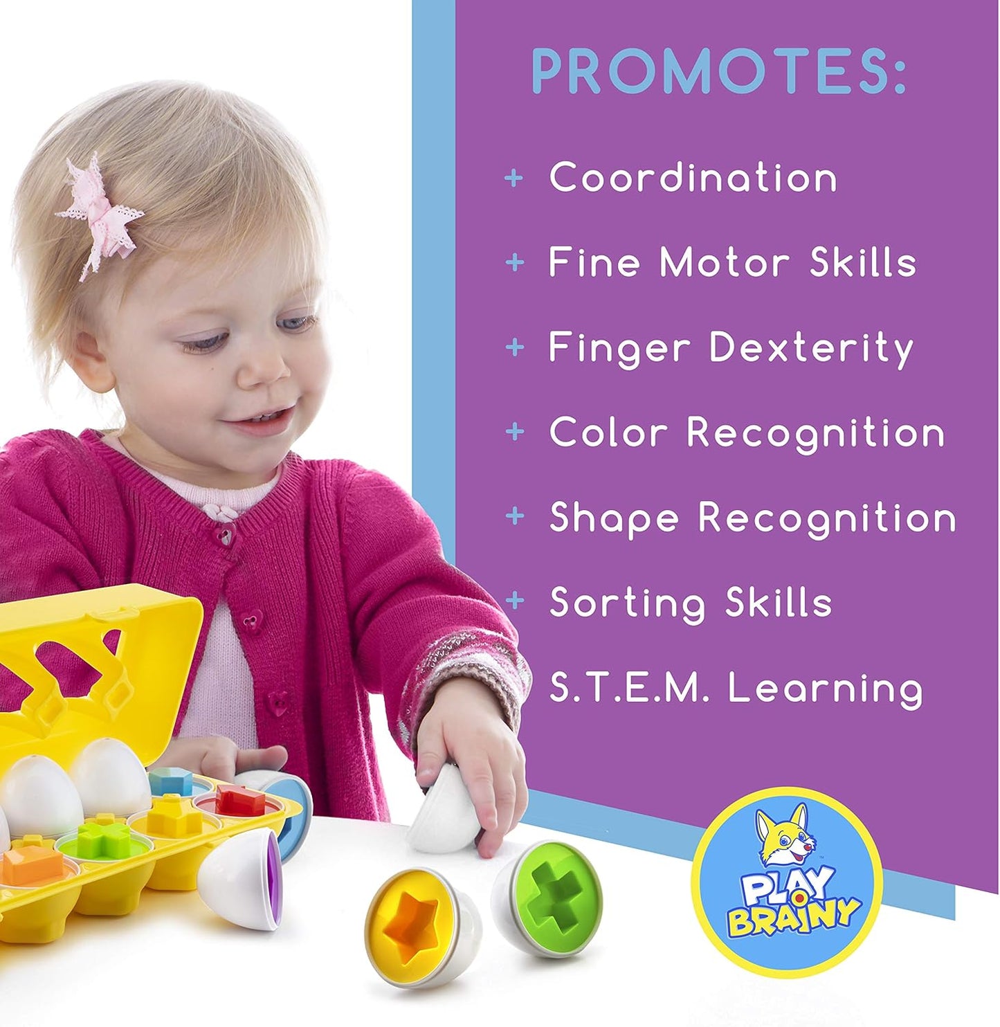 🔥Last Day Sale 49% OFF🔥12-Piece Color & Shape Sorting Egg Toy Set