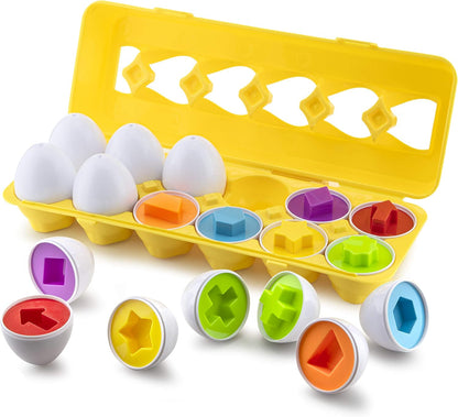 🔥Last Day Sale 49% OFF🔥12-Piece Color & Shape Sorting Egg Toy Set