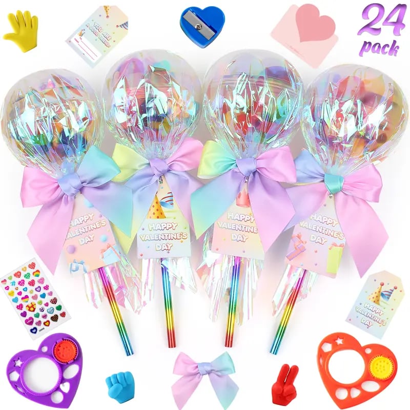 💥Last Day 49% OFF💥24 Pack Valentines Day Gifts-Giant Lolly with Gift Cards🎁❤️