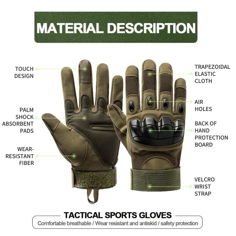 (🎁Last Day 49% OFF)🧤Tactical Full Finger Gloves with Soft Knuckle Protection