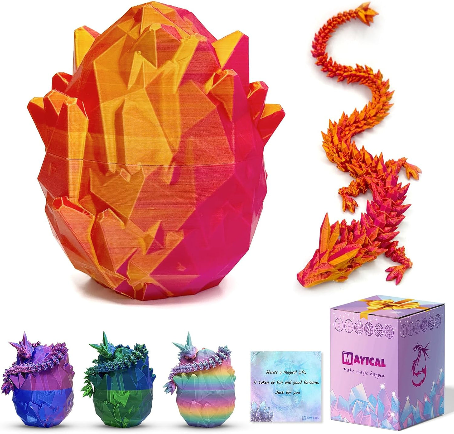 3D Printed Dragon Egg, Easter Eggs Mythical Dragon Eggs with Dragon Inside